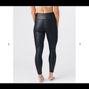 Like new, Zyia Black Metallic light n tight Hi-rise leggings 24” length; 14/16